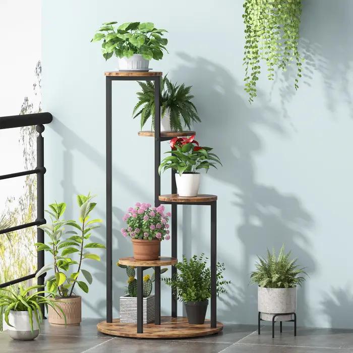 Tribesigns Support pour plantes d'angle d'intérieur, supports d'étagères pour plantes hautes à 4 niv