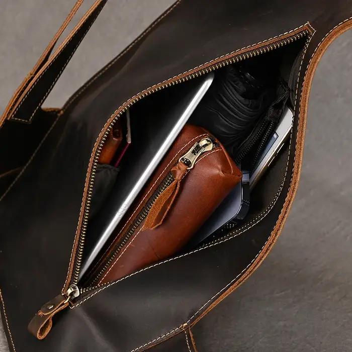 Luufan – sac à dos antivol en cuir véritable pour homme et femme, sac de jour pour téléphone Ipad, p