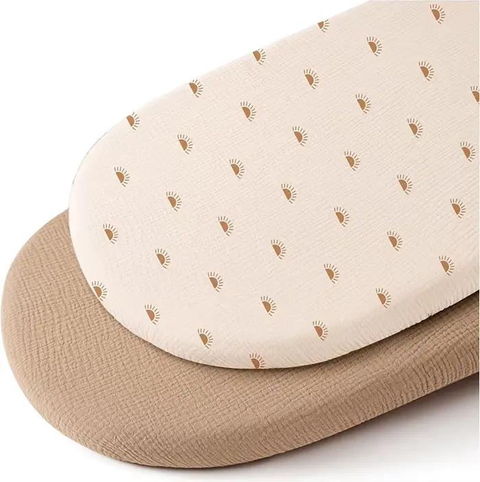 Drap-housse de berceau pour bébé, 2 pièces, housse de matelas à langer pour nouveau-né, imprimé soli