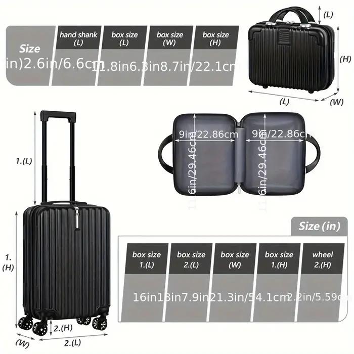 Ensemble de bagages 2 pièces comprenant un sac de voyage cabine, une valise de 20 pouces et un sac à