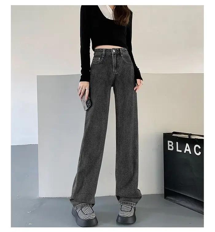 Nouveaux Styles d'automne et d'hiver adaptés à toutes les saisons, jean basique pour femmes, taille