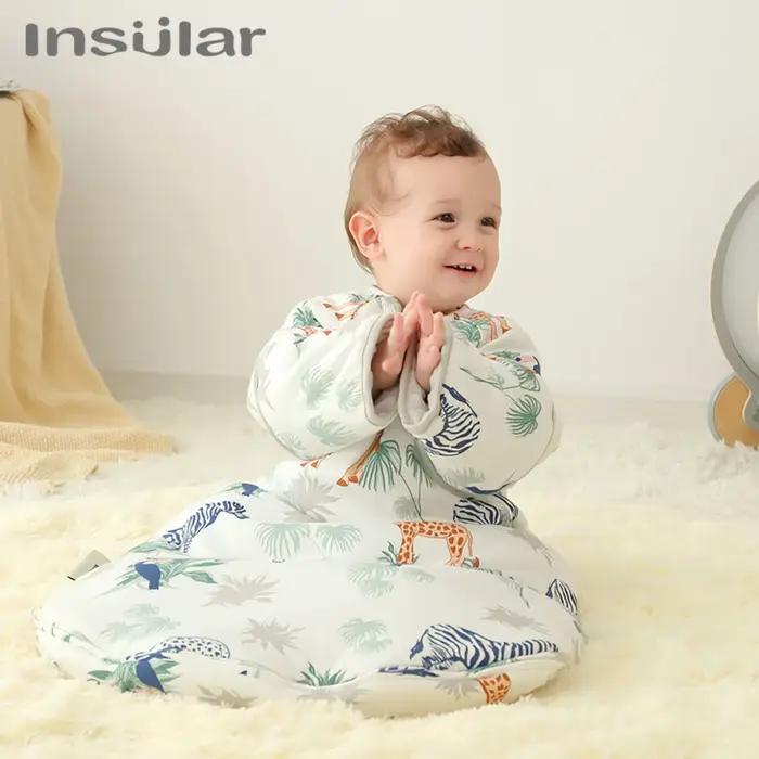 Gigoteuse pour bébé avec manches, sac de couchage en coton pour enfants, gigoteuse enveloppante chau