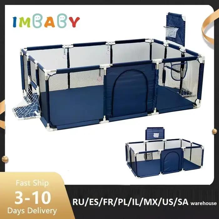 IMBABY parc bébé avec cadre de basket corralito pour bébés aire de jeux intérieure pour bébé parc mu
