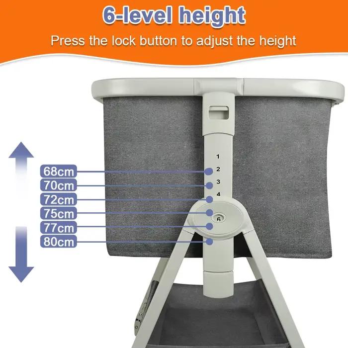 Lit Bébé Indépendant, Cododo avec Matelas, Co-Sleeping, du Nouveau-né à 25 kg. Hauteur et Inclinaiso