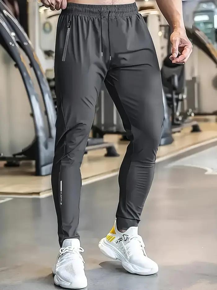 Pantalon de sport léger avec poche à fermeture éclair pour homme, pantalon de sport léger avec cordo