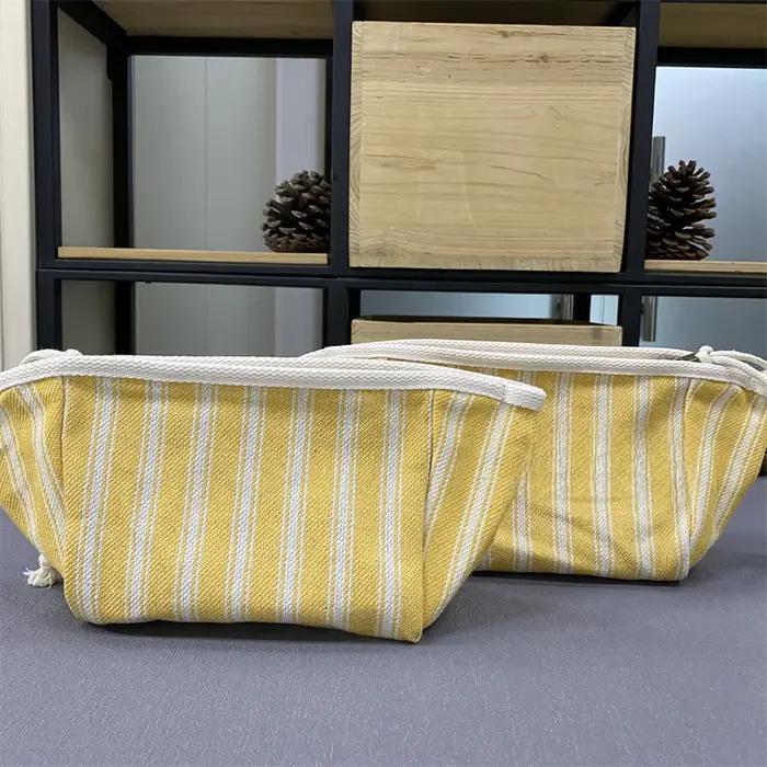 Pochette à fermeture éclair en toile imprimée zèbre – Trousse de maquillage à main et petit sac en t