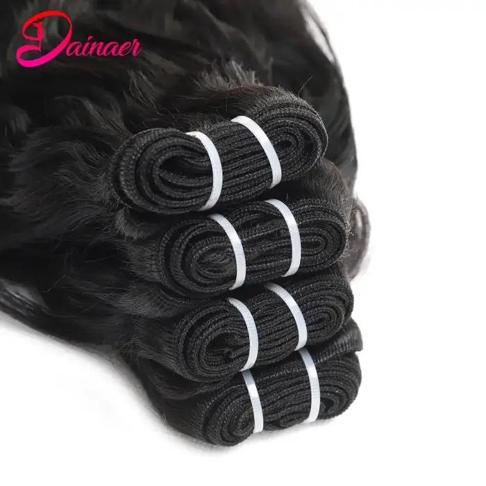 Extensions de Cheveux Péruviens Naturels Ondulés avec Fermeture, Mèches 100% Naturelles Remy, 4x4