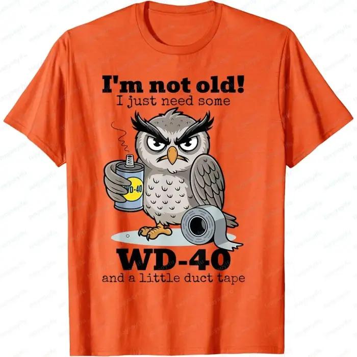 T-shirt graphique décontracté pour hommes, à la mode, à manches courtes, avec motif hibou, « Je ne s