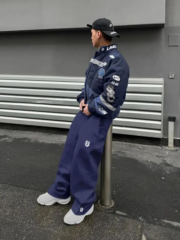 Nouveau pantalon Y2K personnalisé avec fermeture éclair sur les jambes, broderie, style hip-hop, jog