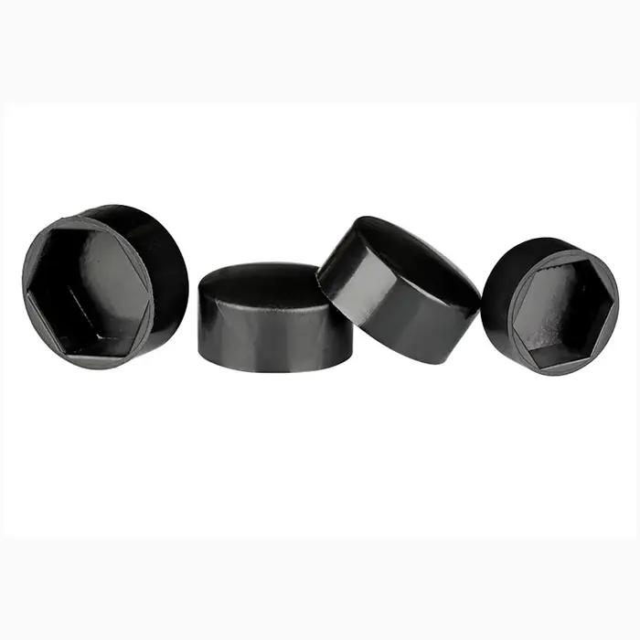 Capuchon de protection en plastique à tête plate, écrou Hexagonal noir/blanc/gris, vis hexagonale ex
