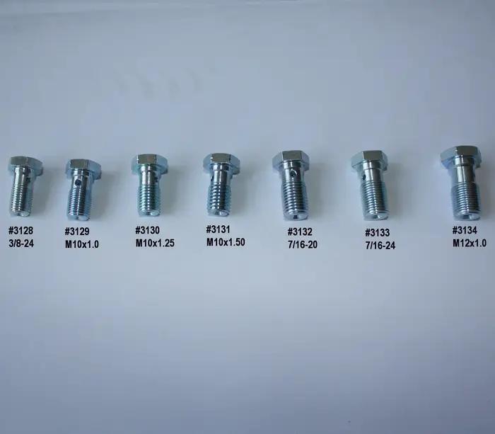 Boulons Banjo simples en Zinc 3/8-24, M10x1, M10x1.25, M10x1.5, 7/16-24, 7/16-20, M12x1 pour collier