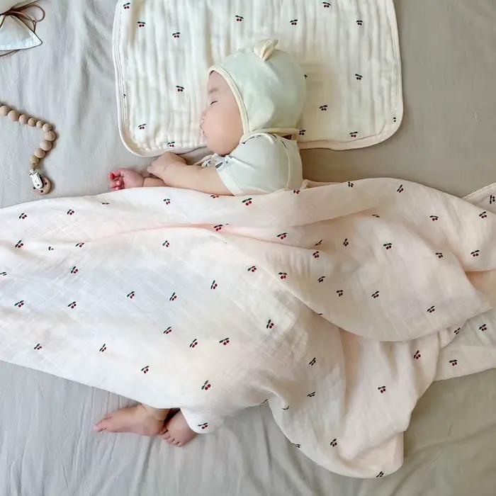 Couvertures en mousseline de coton pour bébé, accessoires pour nouveau-nés, couverture de réception