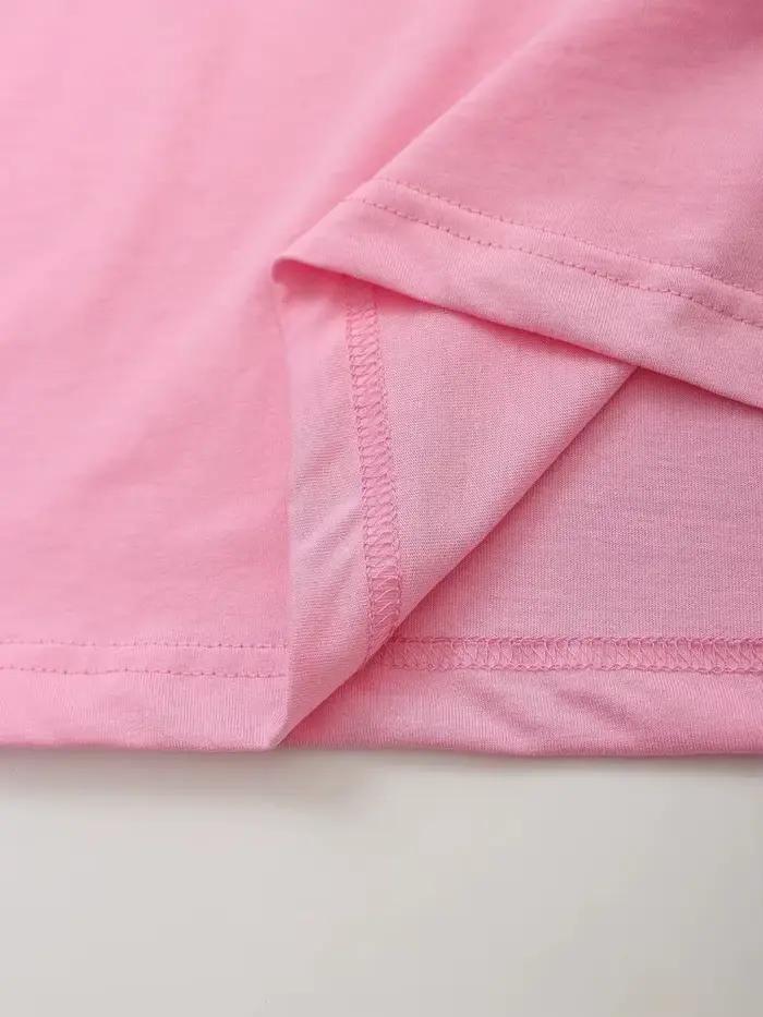 HH été femmes décontracté T-Shirt pantalon ensembles élégant rose col rond manches courtes T-Shirt +