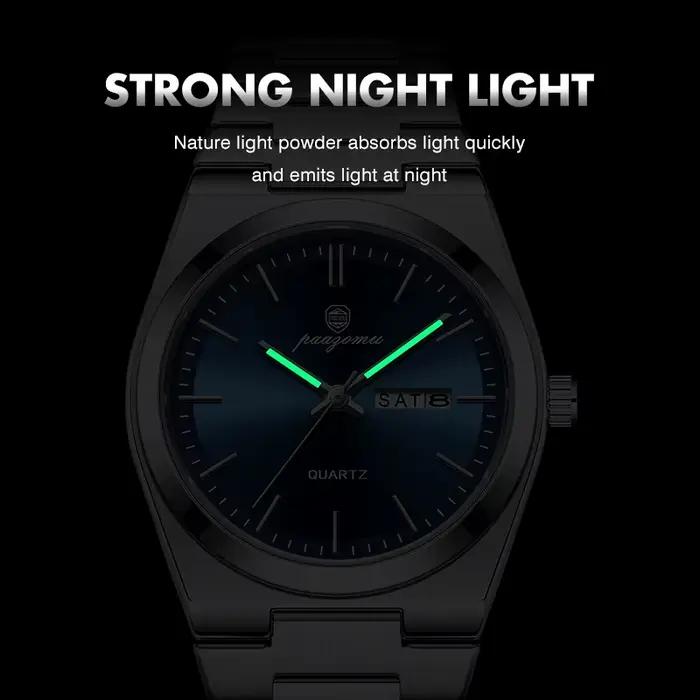 PAAZOMU luxe Quartz homme montre-bracelet Sport hommes montres étanche lumineux Date semaine acier i