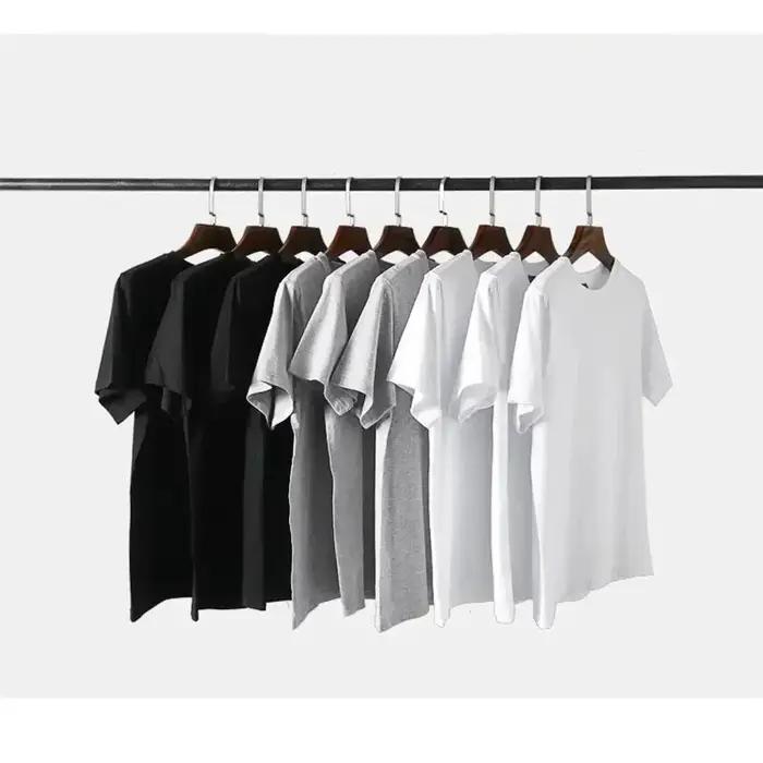 T-shirt pour homme en coton respirant à manches courtes, imprimé, col rond, tailles S-5XL, mode été,