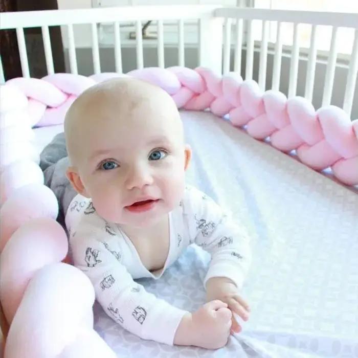 Pare-chocs tressé à nœud 1M/2M/3M/4M, protection de lit pour bébé, oreiller en peluche, coussin de b
