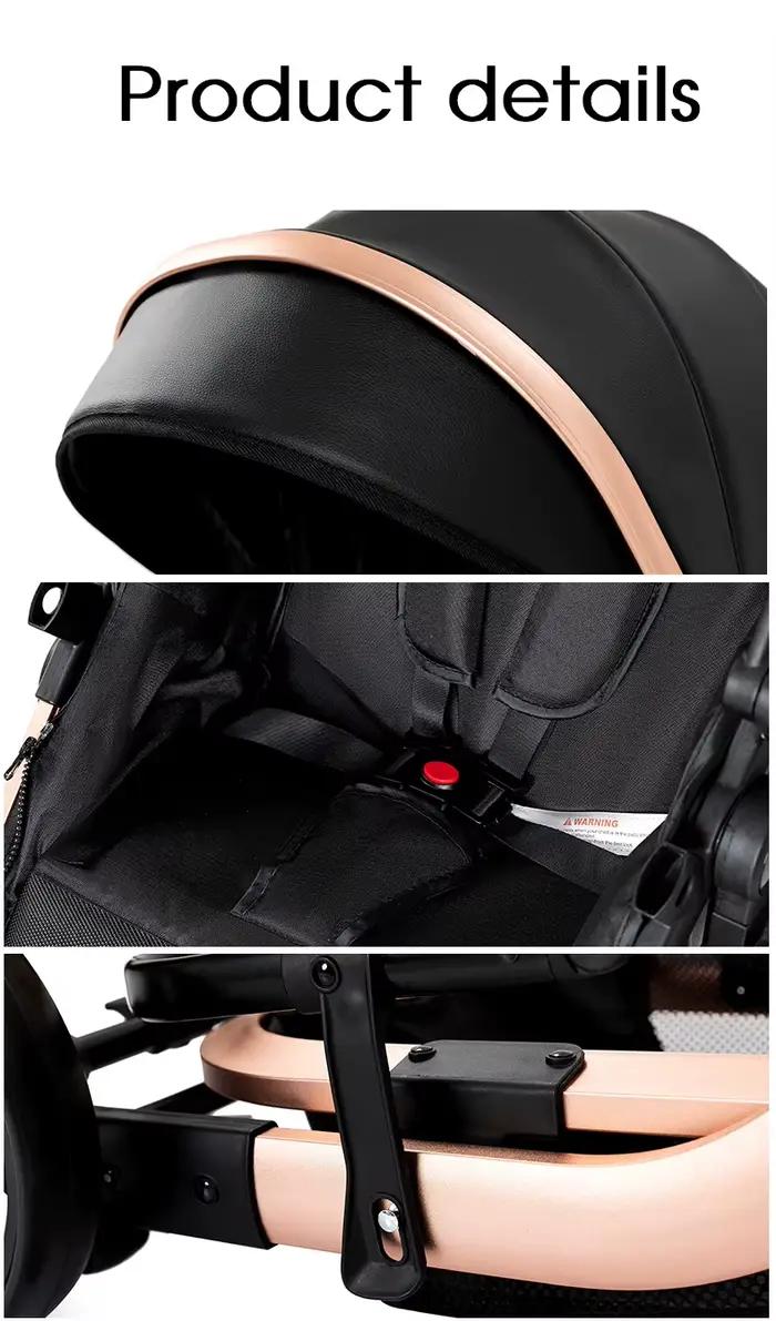 Poussette de bébé de luxe 3 en 1, voiture pour landau, poussette légère pour nouveau-nés, landau, si