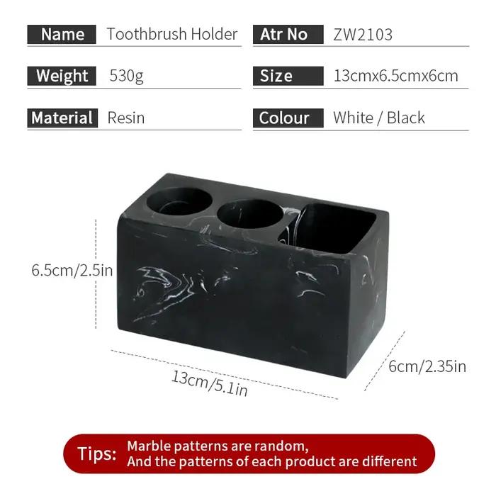Porte-brosse à dents électrique, rangement de dentifrice, noir, blanc T1