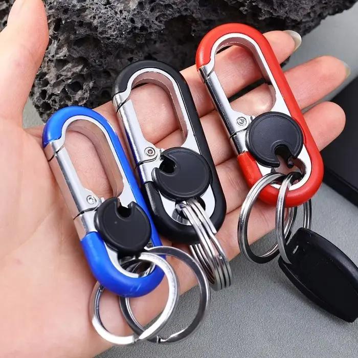 Porte-clés en métal à double anneau design voiture élégant pour hommes accessoire professionnel cadeau mode occasions spéciales