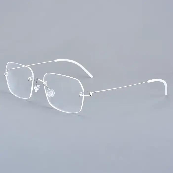 Danemark marque sans monture lunettes cadre ultraléger sans vis hommes affaires lunettes carrées fem