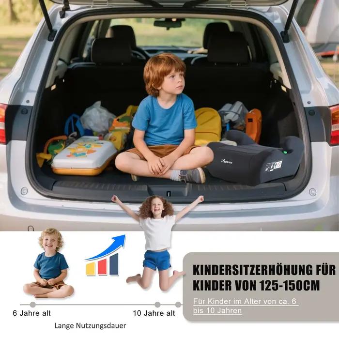 Siège rehausseur sécurité enfant norme I-Size - Harnais 3 points portable 6-10 ans 125-150 cm