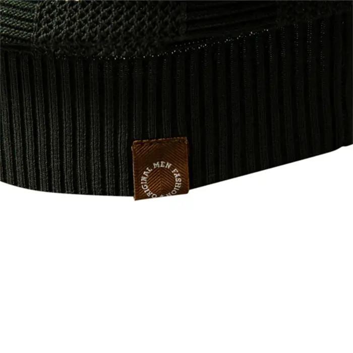 AIOPESON 2025 Polo en maille unie et rayée pour homme – Haut décontracté en tricot respirant avec co