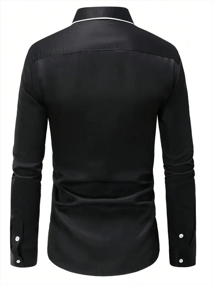 Chemise à manches longues et revers pour hommes, Simple et décontractée, chemise de danse de rue, ta