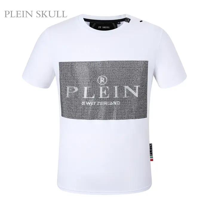 PLEIN SKULL hommes coupe ajustée haute rue haut à manches courtes été Punk respirant fête T-shirt ro