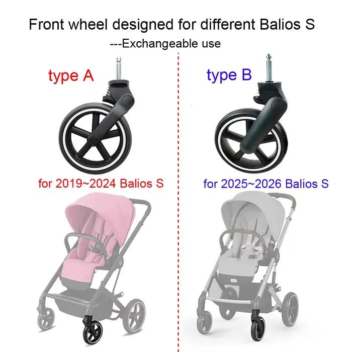 Roue avant de poussette pour Cybex Balios S Lux design cadre différent interchangeable accessoire remplacement direct pour parents occasions spéciales