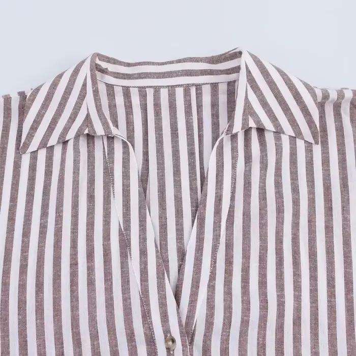 HXAO chemise femme chemisier surdimensionné chemise d'été et chemisier jaune rose blanc chemise rayé