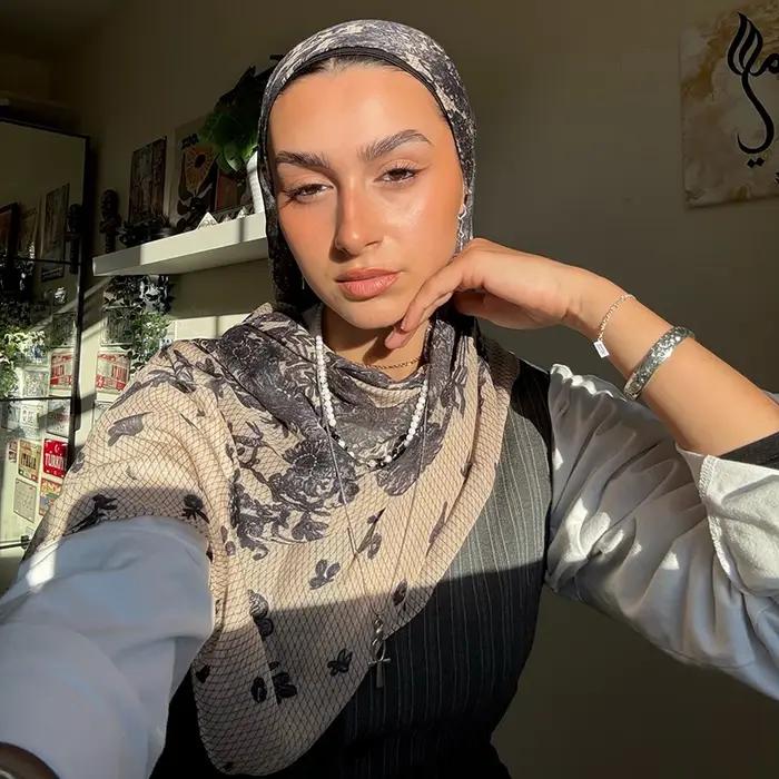 1 pièces aquarelle impression Hijab femmes bohème doux Islam Ramadan musulman Hijabs Foulard Femme c