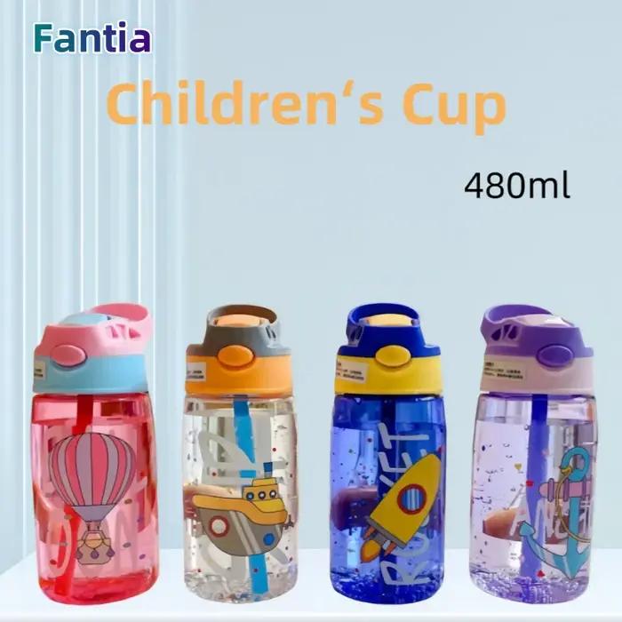 Tasse d'eau en plastique pour enfants, tasse de paille, bec de canard Portable créatif adulte mâle e