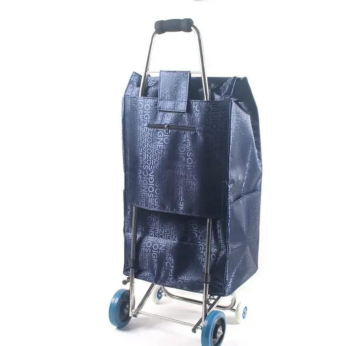 Sac de rangement 72l pour chariot de courses, sac de remplacement avec poches latérales, sac de rang