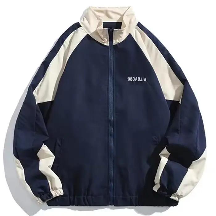 Veste coupe-vent à rayures réfléchissantes pour hommes, manteau Hip Hop, Streetwear, fermeture éclai
