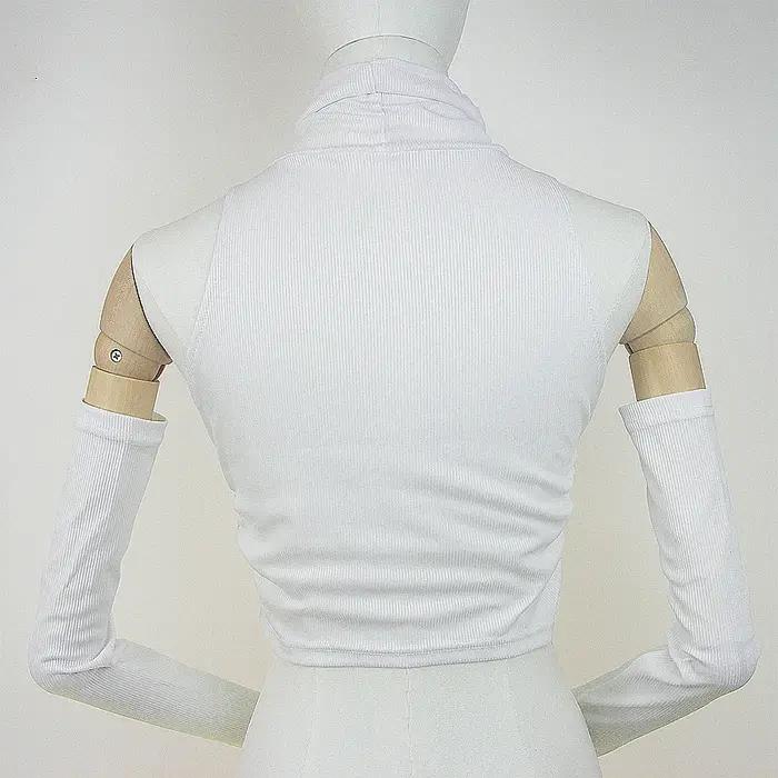 Femme vêtements automne 2025 débardeur manches couverture sans manches plis latéraux col roulé T-shi