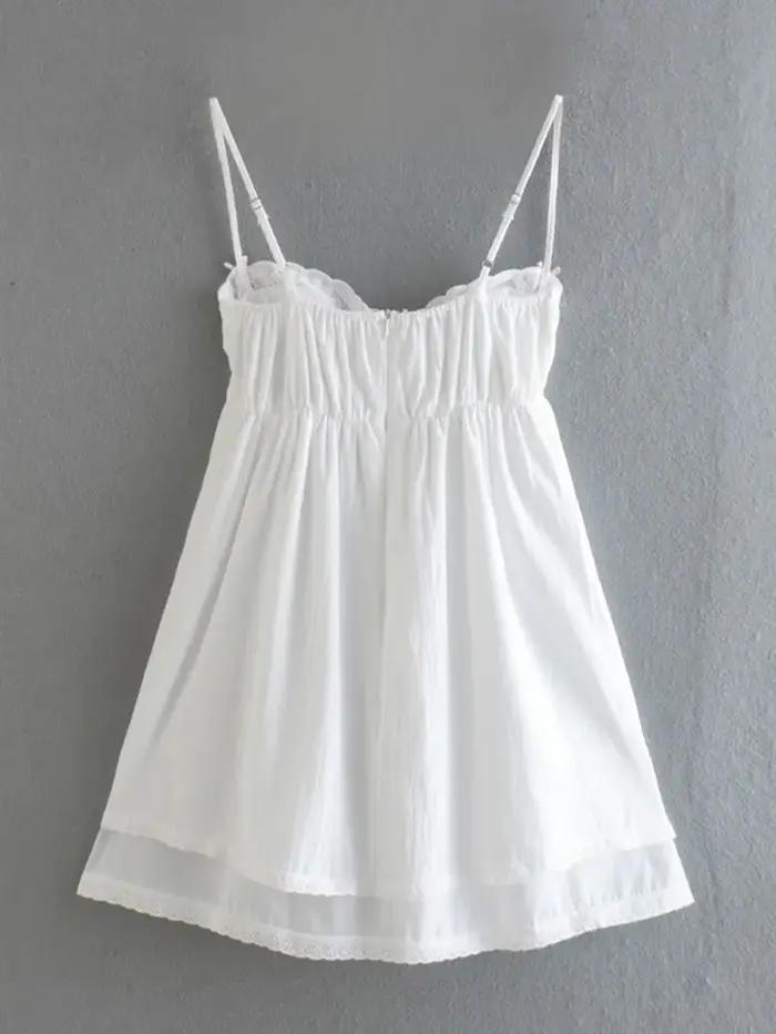 Mini Robe Sexy en dentelle brodée épissée blanche, soutien-gorge, style Corset, dos nu, patineuse de