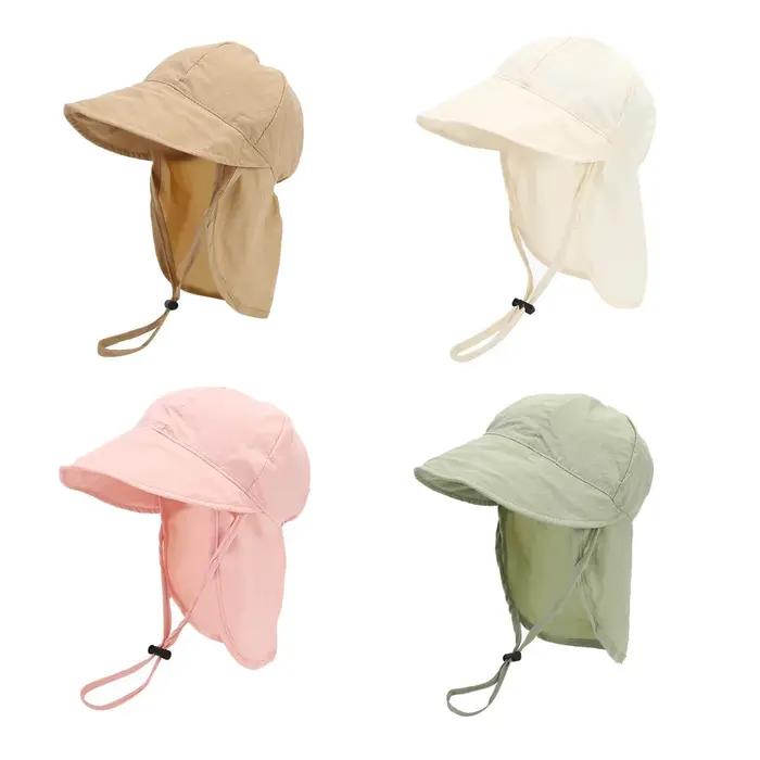 Chapeau soleil bébé avec châle - Protection UV plage été - Casquette séchage rapide 1-3 ans garçons filles