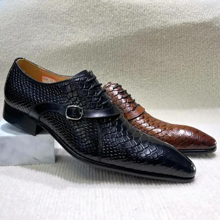 Chaussures habillées en cuir véritable pour hommes