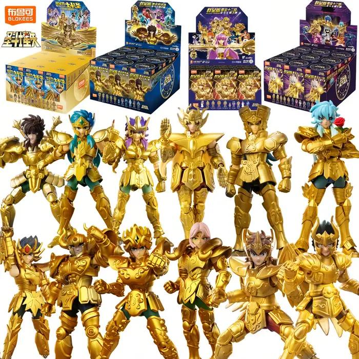 BLOKEES Gold Saint Stars Series Wave1- 4 Blind Box | Ensemble de figurines d'action sous licence S