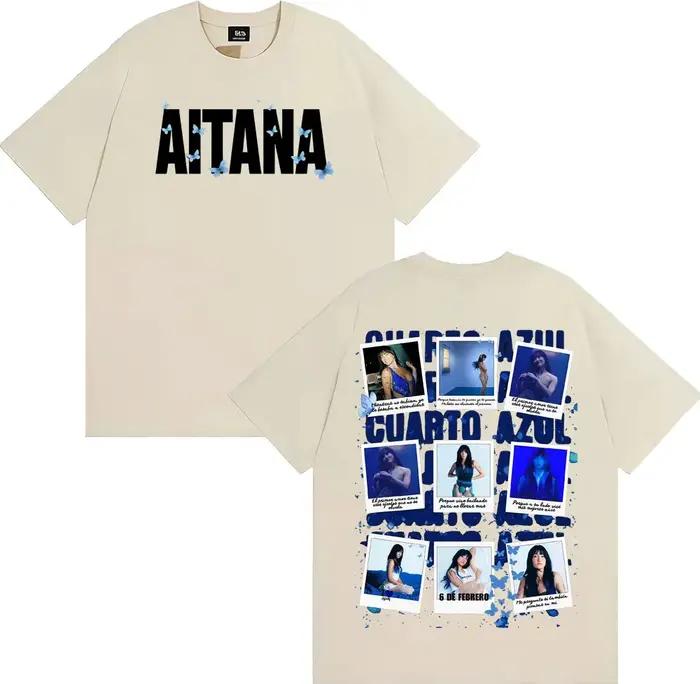 Chanteur Aitana Cuarto Azul Album 2025 couverture graphique T-shirts hommes femmes Harajuku esthétiq
