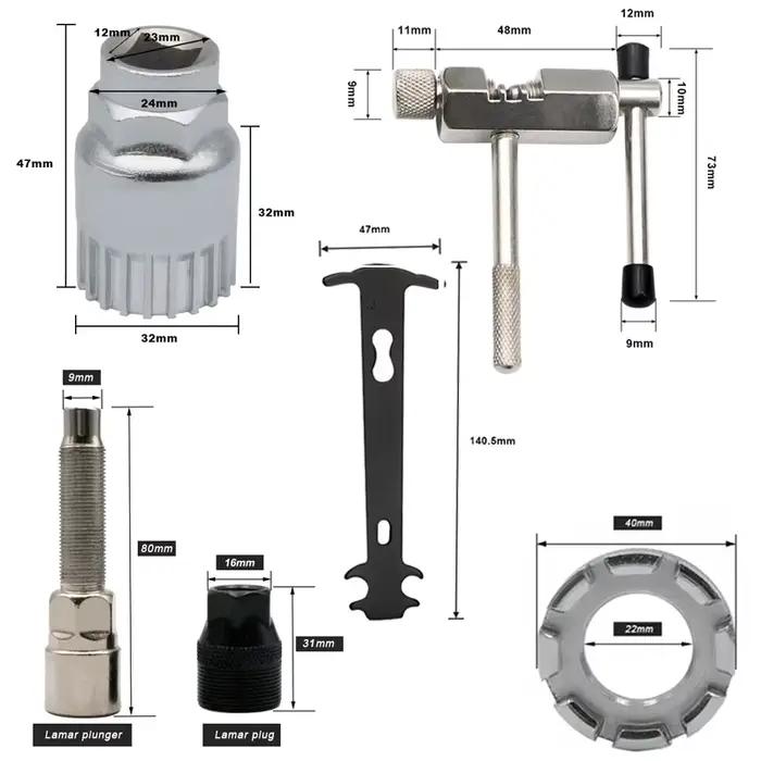 Ensembles d'outils de réparation de vélo, disjoncteur de chaîne, extracteur de manivelle, règle de m