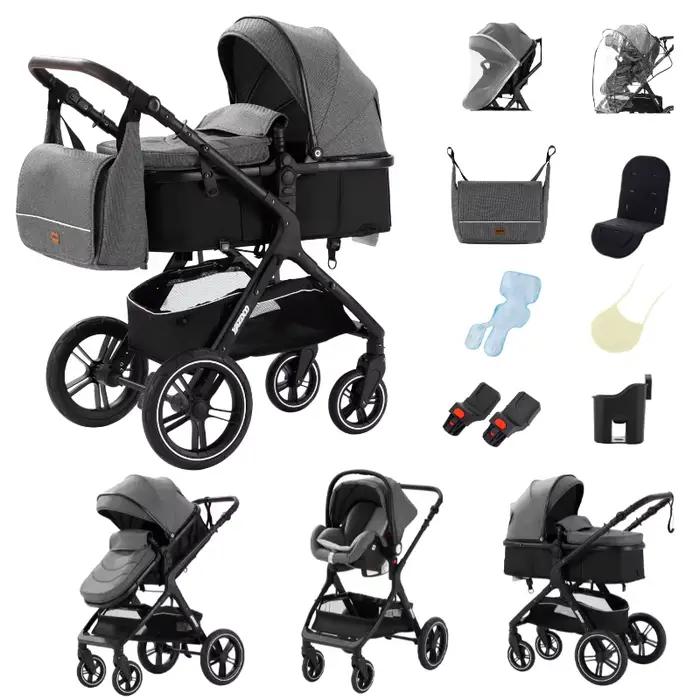 Poussette multifonctionnelle 3 en 1, combinaisons poussette-chauffe-bébé, système de voyage compact