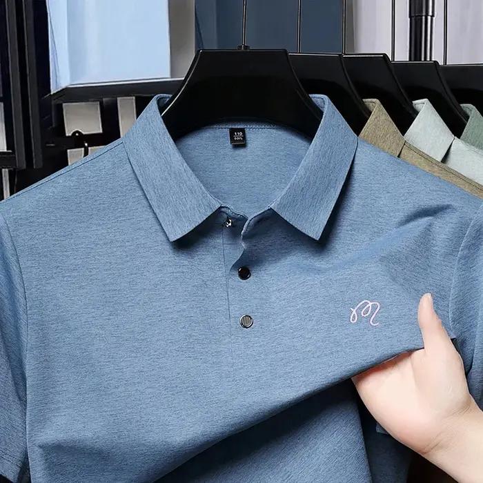 Polo pour homme haut de gamme, col à revers, imprimé, style britannique, été, tendance, décontracté,