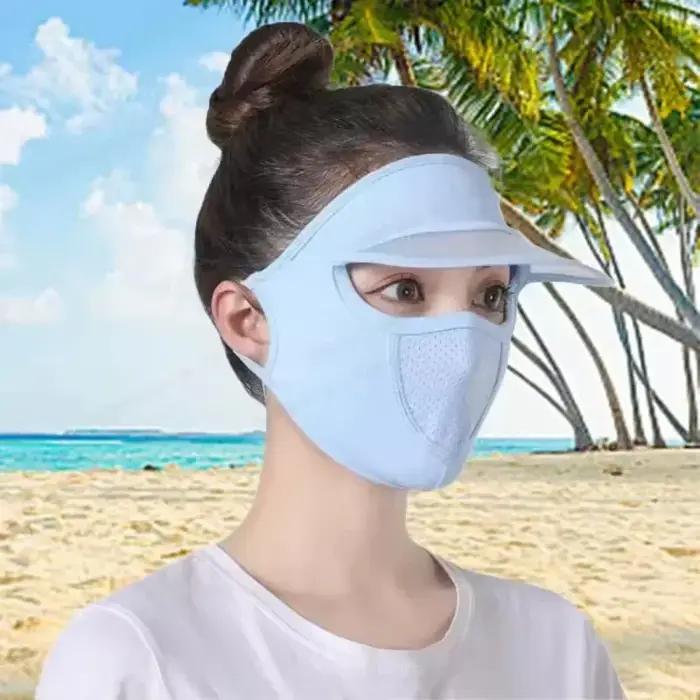 Masque de Protection solaire d'été en soie glacée, Protection UV, voile de Protection solaire avec b