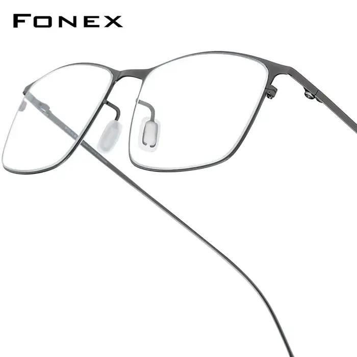 FONEX alliage lunettes cadre hommes montures à jante complète haut de gamme qualité lunettes carrées