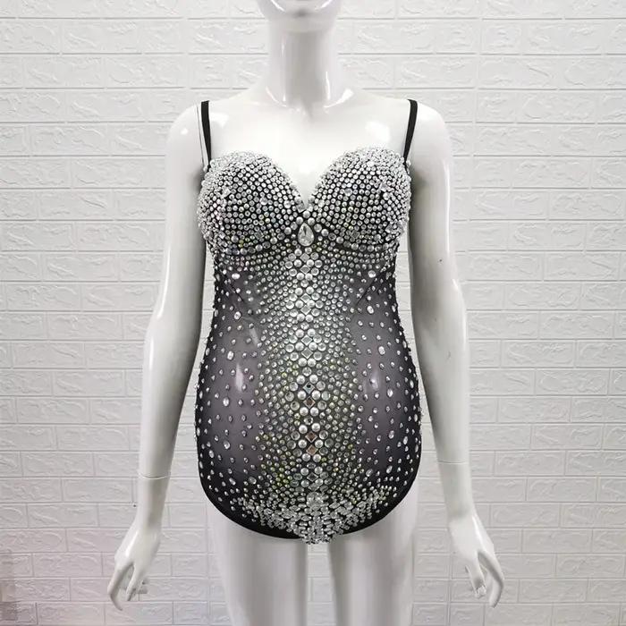 Luxueux cristal maternité photographie body extensible perle strass maternité Photo Shoot body combi