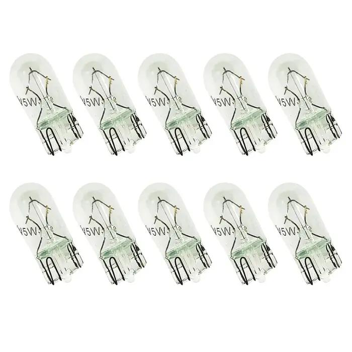 10/20 pièces T10 W5W 194 168 2825 clair intérieur dôme Signal lampes verre 12V 5W halogène lumières
