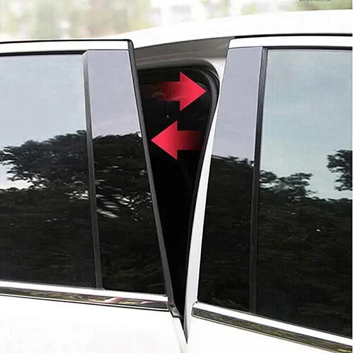 Autocollants de couverture de garniture de pilier de fenêtre de porte de voiture, 6 pièces, pour BMW