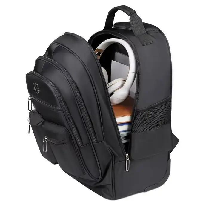Sac à dos de voyage de grande capacité avec roulettes pour hommes, nervures cachées, bagage à main é