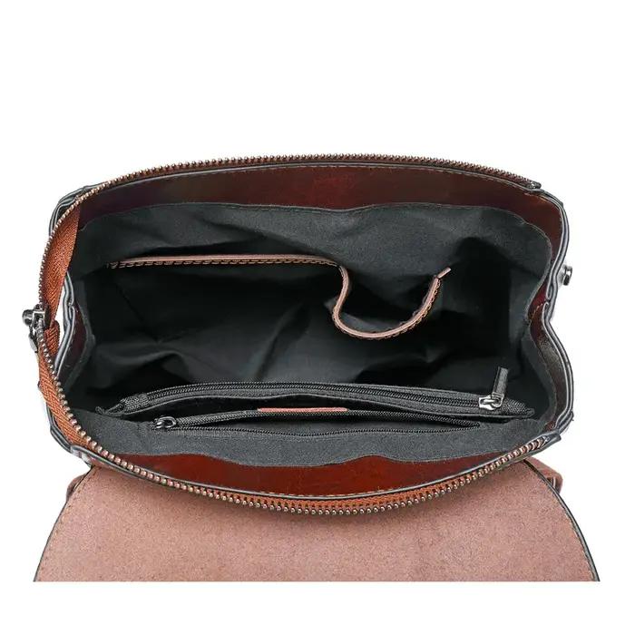 Femmes sac à dos bandoulière sac à bandoulière en cuir véritable filles école femme peau naturelle l